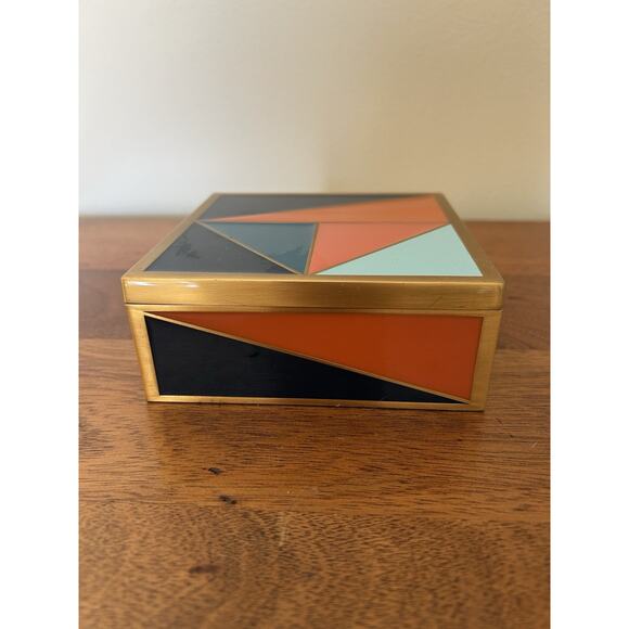 West Elm 5" Brass Edge Design Box - Picture 2 of 9
